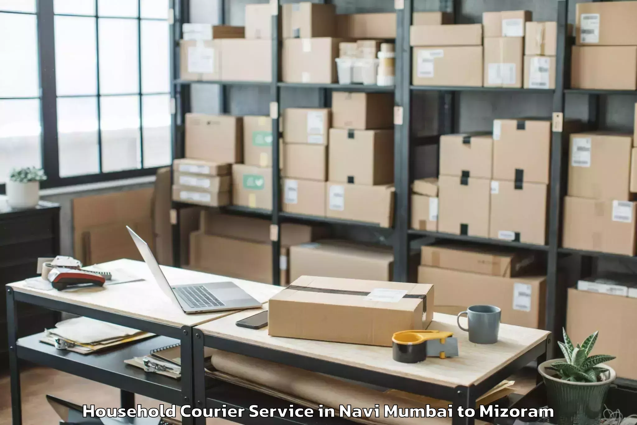 Quality Navi Mumbai to Saitual Household Courier